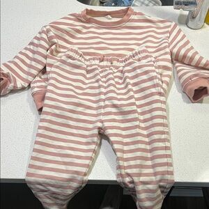 Quincy Mae Striped Pink and White Kids One Piece